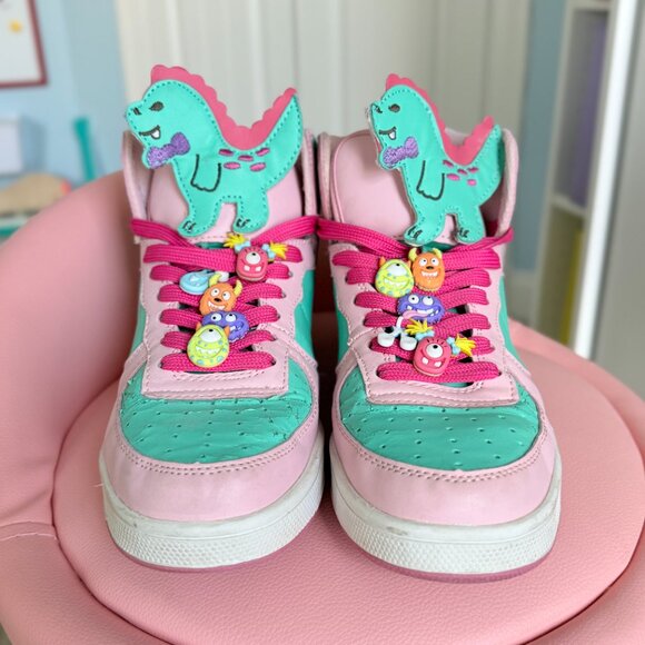 Kawaii Dinosaur Pastel High Top Sneakers - Picture 4 of 12